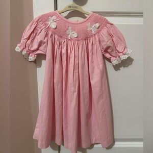 Pleats and Stitches Embroidered Bunny Smocked Easter Dress